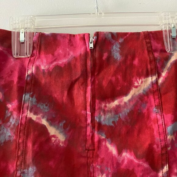 Free People Modern Femme Denim Mini Skirt Flamingo Flame Size 8 - Picture 3 of 6